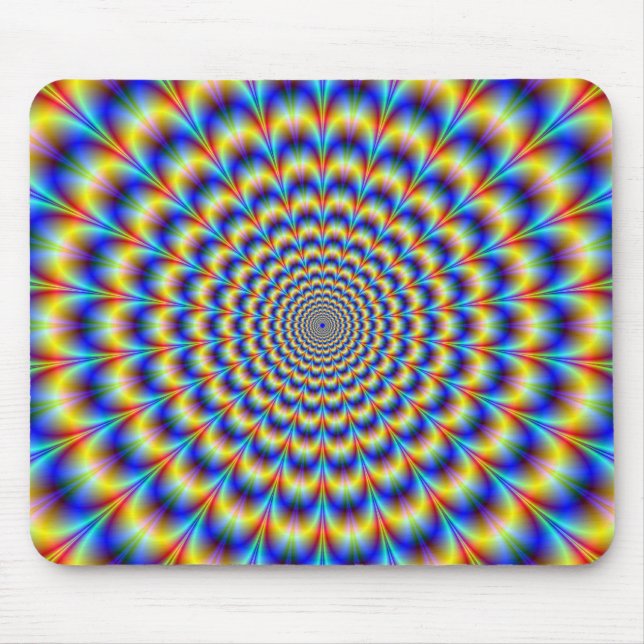 Psychedelic Pulse in Blue and Yellow  Mousepad (Front)