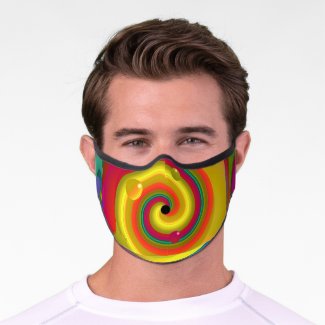 Psychedelic Punch Cool Retro Abstract Art Premium Face Mask