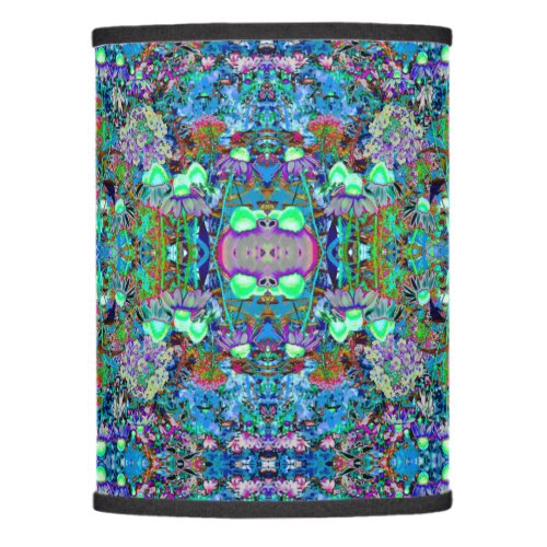 Psychedelic Purple and Lime Green Garden Flowers Lamp Shade