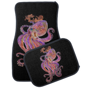 Psychedelic Purple Deep Sea Kraken Car Floor Mat