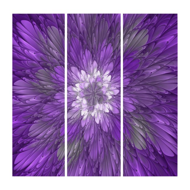 Psychedelic Purple Flower Abstract Fractal Art (Front)