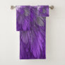 Psychedelic Purple Flower Abstract Fractal Art Bath Towel Set