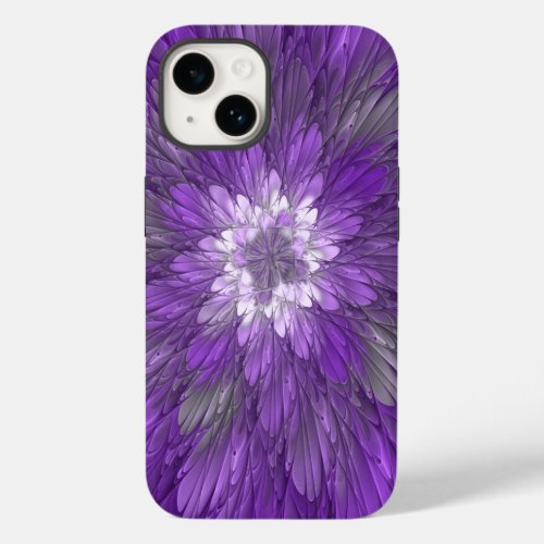 Psychedelic Purple Flower Abstract Fractal Art Case_Mate iPhone 14 Case