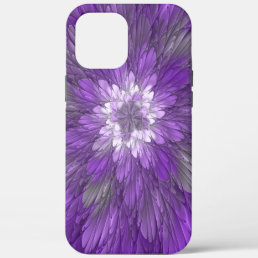 Psychedelic Purple Flower Abstract Fractal Art iPhone 12 Pro Max Case