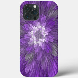 Psychedelic Purple Flower Abstract Fractal Art iPhone 13 Pro Max Case