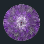 Psychedelic Purple Flower Abstract Fractal Art Dart Board<br><div class="desc">A unique floral design, psychedelic and remarkaby with shades of purple.
Design for your dartboard and more.</div>