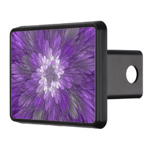 Psychedelic Purple Flower Abstract Fractal Art Hitch Cover