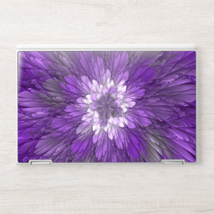 Psychedelic Purple Flower Abstract Fractal Art HP Laptop Skin