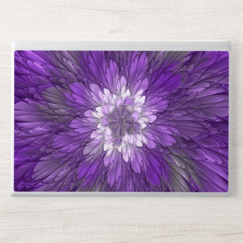 Psychedelic Purple Flower Abstract Fractal Art HP Laptop Skin