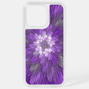 Psychedelic Purple Flower Abstract Fractal Art iPhone 15 Pro Max Case