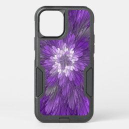 Psychedelic Purple Flower Abstract Fractal Art OtterBox Commuter iPhone 12 Case