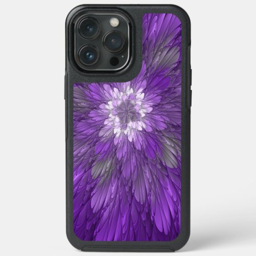 Psychedelic Purple Flower Abstract Fractal Art iPhone 13 Pro Max Case