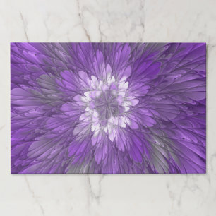 Psychedelic Purple Flower Abstract Fractal Art Paper Pad