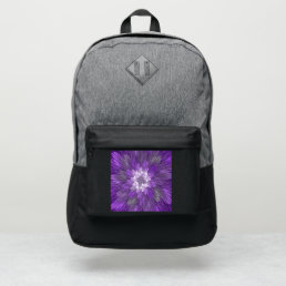 Psychedelic Purple Flower Abstract Fractal Art Port Authority&#174; Backpack