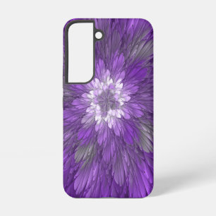 Psychedelic Purple Flower Abstract Fractal Art Samsung Galaxy S22 Case