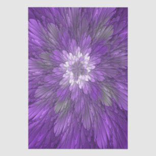 Psychedelic Purple Flower Abstract Fractal Art Tissue Paper