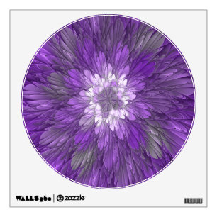 Psychedelic Purple Flower Abstract Fractal Art Wall Decal