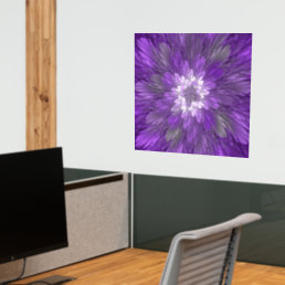 Psychedelic Purple Flower Abstract Fractal Art Wall Decal