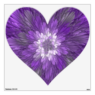 Psychedelic Purple Flower Abstract Fractal Art Wall Decal