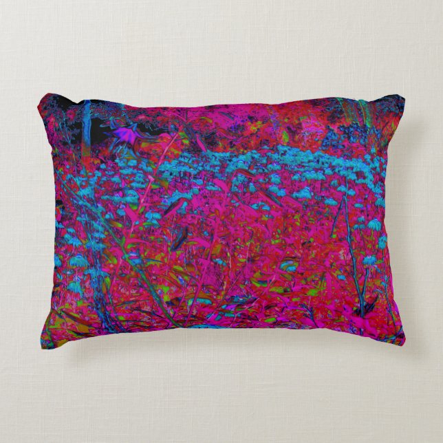 Psychedelic Purple Lily Flower Magenta Garden Accent Pillow (Front)