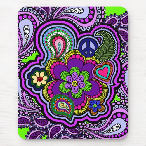 Psychedelic Purple Paisley Mousepad