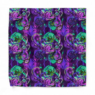 Psychedelic Purple Paisley Print Bandana