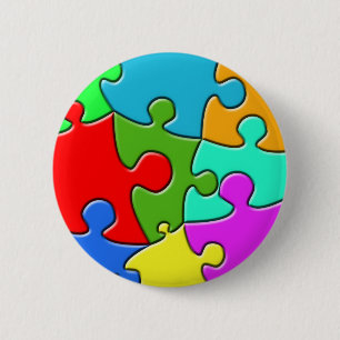 Psychedelic Puzzle Button