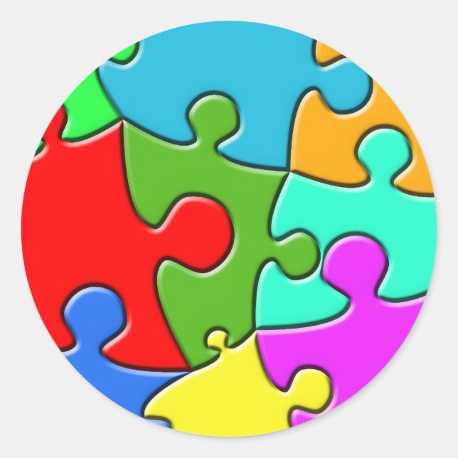 Psychedelic Puzzle Classic Round Sticker (Front)