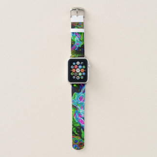 Psychedelic Rabbit Dragon in Neon Fantasy Apple Watch Band