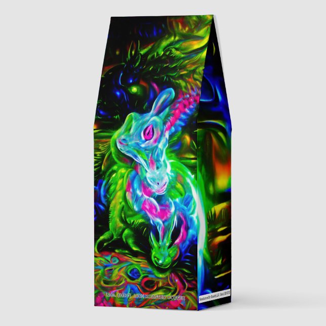 Psychedelic Rabbit Dragon in Neon Fantasy Roasted Coffee (Front)
