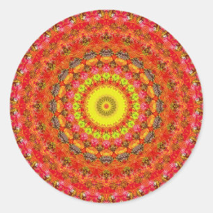 Psychedelic Radial Pattern: Classic Round Sticker