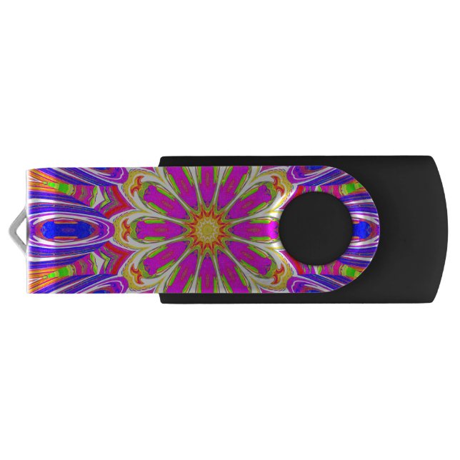 Psychedelic Radial Pattern Flash Drive (Back)