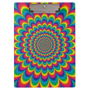 Psychedelic rainbow abstract design clipboard