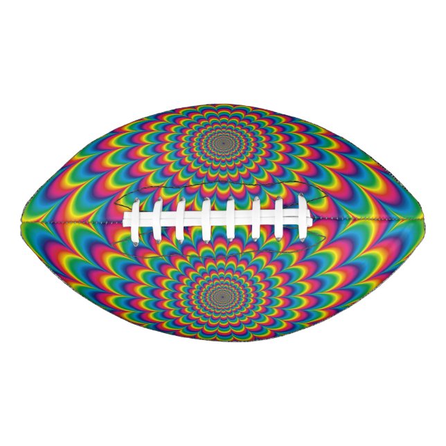 Psychedelic rainbow abstract design football (Front)