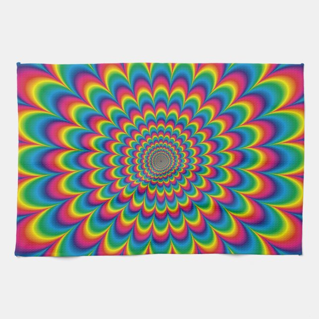 Psychedelic rainbow abstract design towel (Horizontal)