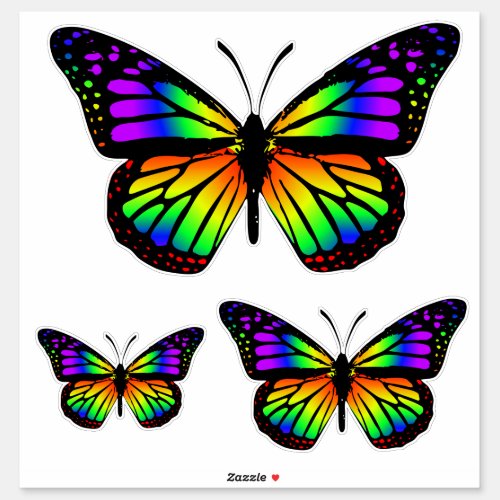 Psychedelic Rainbow Butterfly Vinyl Sticker