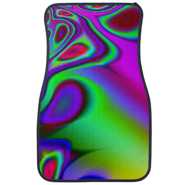 Psychedelic Rainbow Car Floor Mat (Front)