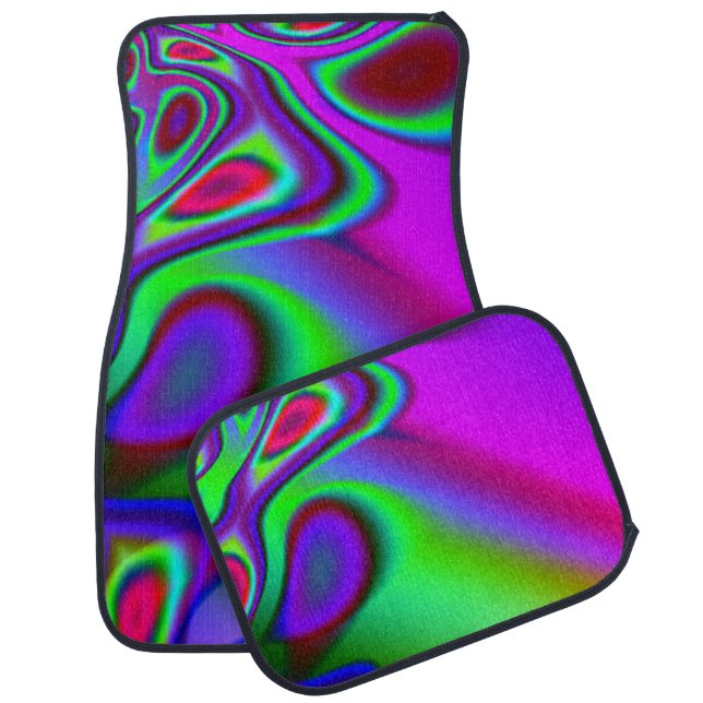Psychedelic Rainbow Car Floor Mat (Set)