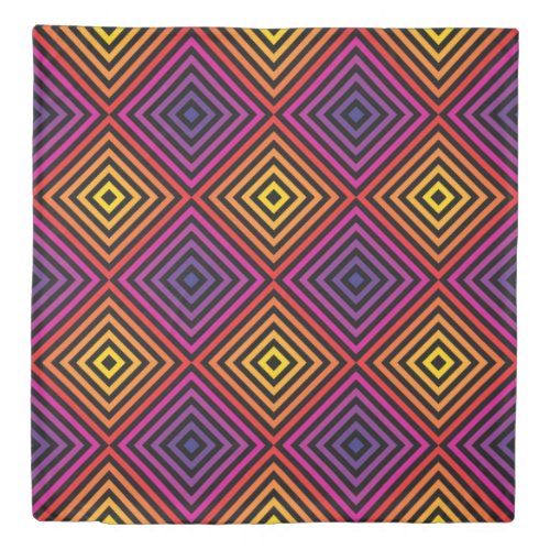 Psychedelic Rainbow Chevron Pattern Duvet Cover