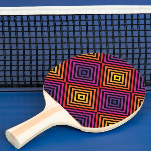Psychedelic Rainbow Chevron Pattern Ping Pong Paddle