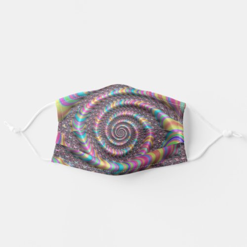 Psychedelic Rainbow Funky Nautilus Fractal Adult Cloth Face Mask