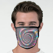 Psychedelic Rainbow Funky Nautilus Fractal Face Mask (Worn Him)