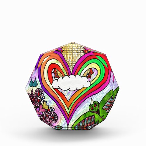 Psychedelic Rainbow Heart Art Print Award