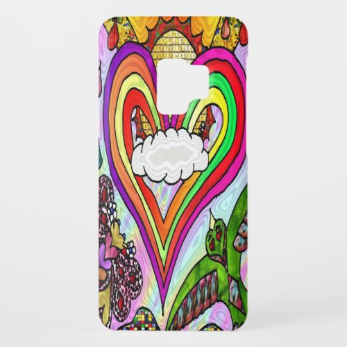 Psychedelic Rainbow Heart Art Print Case_Mate Samsung Galaxy S9 Case