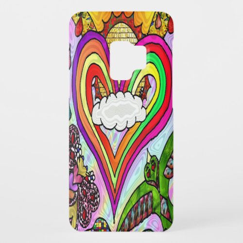 Psychedelic Rainbow Heart Art Print Case_Mate Samsung Galaxy S9 Case