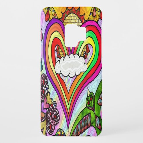 Psychedelic Rainbow Heart Art Print Case_Mate Samsung Galaxy S9 Case