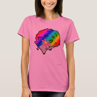 Psychedelic Rainbow Hedgehog Ladies T-shirt