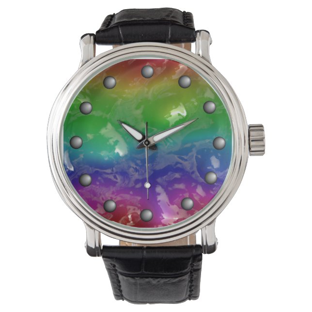 Psychedelic Rainbow Jellied Ooze Watch (Front)