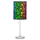 Psychedelic Rainbow Leopard Animal Print Table Lamp (Right)