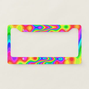 Psychedelic Rainbow License Plate Frame